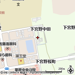 宮城県栗原市築館下宮野中田32周辺の地図