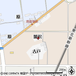 宮城県栗原市志波姫北郷蟹沢102周辺の地図