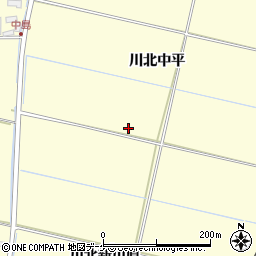 宮城県栗原市若柳川北中平周辺の地図