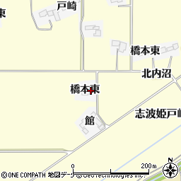 宮城県栗原市志波姫北郷橋本東周辺の地図