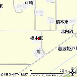 宮城県栗原市志波姫北郷（橋本東）周辺の地図