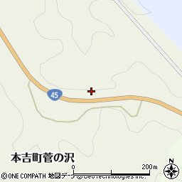 宮城県気仙沼市本吉町菅の沢周辺の地図