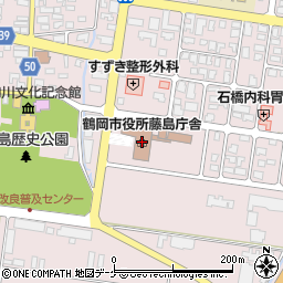 鶴岡市藤島庁舎周辺の地図