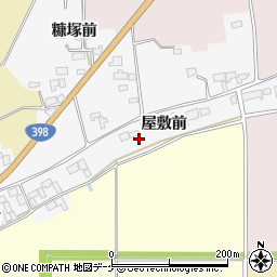 宮城県栗原市志波姫北郷屋敷前周辺の地図