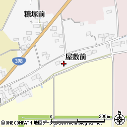 宮城県栗原市志波姫北郷（屋敷前）周辺の地図