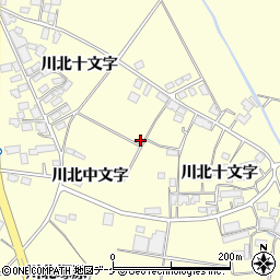 宮城県栗原市若柳川北中文字周辺の地図