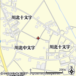 宮城県栗原市若柳（川北中文字）周辺の地図