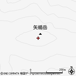 矢楯岳周辺の地図