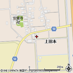 山形県鶴岡市中京田上田本周辺の地図