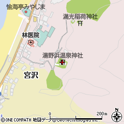 湯野浜温泉神社周辺の地図