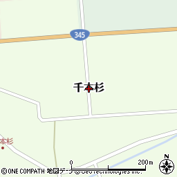 山形県庄内町（東田川郡）千本杉周辺の地図