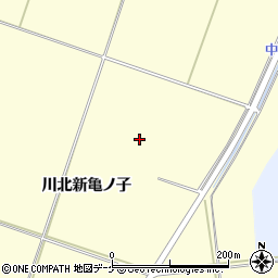 宮城県栗原市若柳川北新亀ノ子周辺の地図