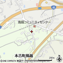 宮城県気仙沼市本吉町風越周辺の地図