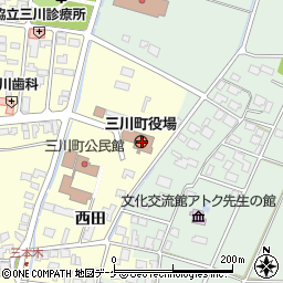 〒997-1300 山形県東田川郡三川町（以下に掲載がない場合）の地図