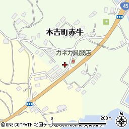 宮城県気仙沼市本吉町赤牛68周辺の地図