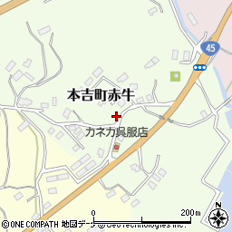 宮城県気仙沼市本吉町赤牛65周辺の地図