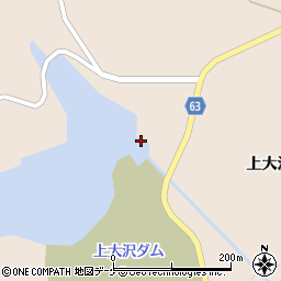 上大沢ダム周辺の地図