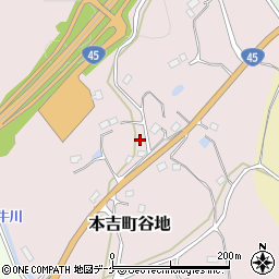 宮城県気仙沼市本吉町谷地周辺の地図
