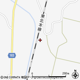岩手県一関市花泉町油島下築道周辺の地図