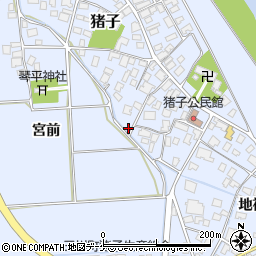 山形県東田川郡三川町猪子周辺の地図