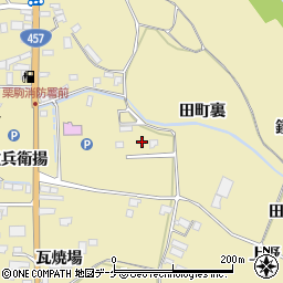 宮城県栗原市栗駒中野田町東周辺の地図