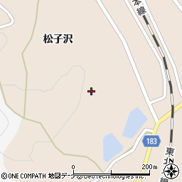 岩手県一関市花泉町涌津（松子沢）周辺の地図