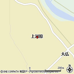 宮城県栗原市栗駒中野上河原周辺の地図
