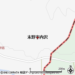 宮城県栗原市金成末野宇内沢周辺の地図