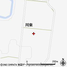 宮城県栗原市栗駒文字川東周辺の地図