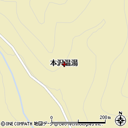 宮城県栗原市花山本沢温湯周辺の地図