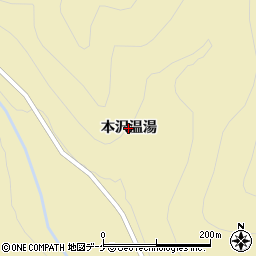 宮城県栗原市花山（本沢温湯）周辺の地図