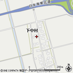 山形県酒田市広野下中村周辺の地図