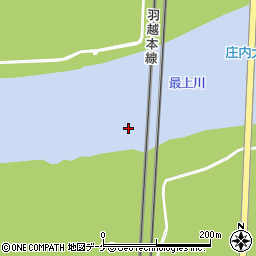最上川橋梁周辺の地図
