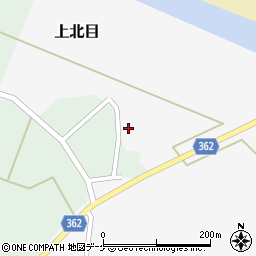 山形県酒田市上北目谷地田周辺の地図