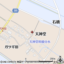 山形県酒田市天神堂周辺の地図