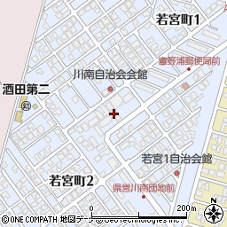 山形県酒田市若宮町周辺の地図