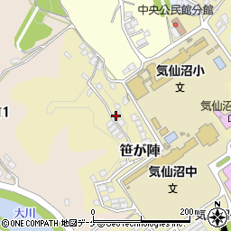 宮城県気仙沼市笹が陣2-117周辺の地図