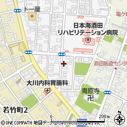 朝日新聞　酒田南部周辺の地図