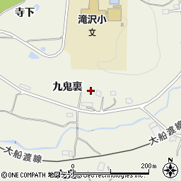岩手県一関市滝沢周辺の地図