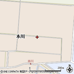 山形県酒田市本川大割周辺の地図