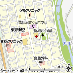 宮城県気仙沼市東新城周辺の地図