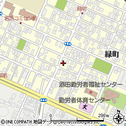 山形県酒田市緑町15-22周辺の地図
