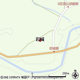 岩手県一関市萩荘岩城周辺の地図