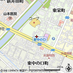 山形県酒田市東栄町10-28周辺の地図