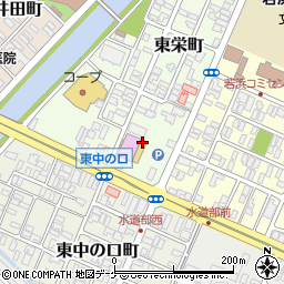 山形県酒田市東栄町周辺の地図