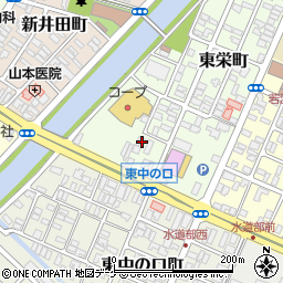 山形県酒田市東栄町10-14周辺の地図