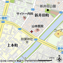 山形県酒田市新井田町14-2周辺の地図