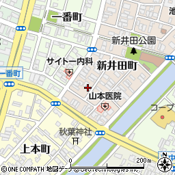 山形県酒田市新井田町周辺の地図