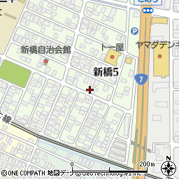 山形県酒田市新橋5丁目周辺の地図