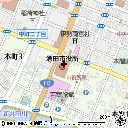 酒田市役所　教育委員会学校教育課学事係周辺の地図